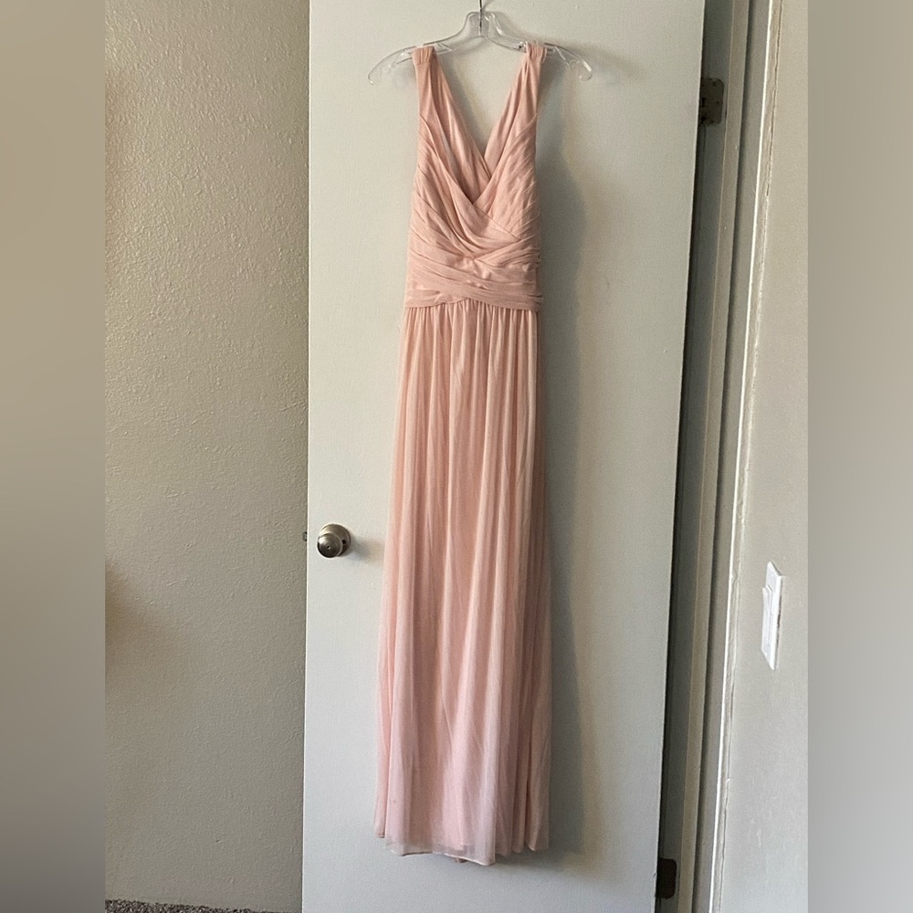 David's Bridal Blush Maxi Dress